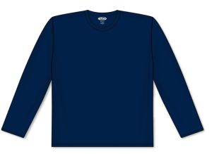 Athletic Knit BA1900-004 Baseball Long Sleeve Shirt - Navy - Front
