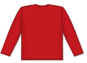 Athletic Knit BA1900-005 Baseball Long Sleeve Shirt - Red - Rear