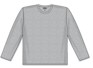 Athletic Knit S1900-020 Soccer Long Sleeve Shirt - Heather Grey - Front