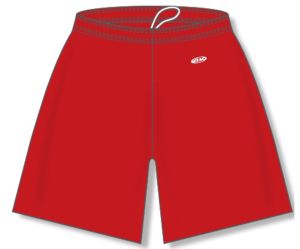 Athletic Knit BAS1700-005 Baseball Shorts - Red - Front