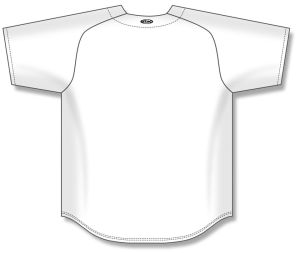 Athletic Knit BA5200-000 Full Button Baseball Jersey - White - Rear