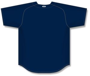 Athletic Knit BA5200-004 Full Button Baseball Jersey - Navy - Rear