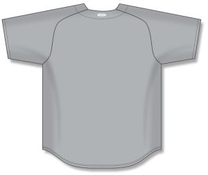 Athletic Knit BA5200-012 Full Button Baseball Jersey - Grey - Rear