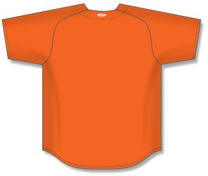 Athletic Knit BA5200-064 Full Button Baseball Jersey - Orange - Rear