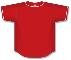 Athletic Knit BA5500-CIN698 Full Button Baseball Jersey - Red/White - Rear