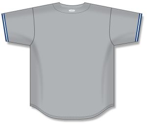 Athletic Knit BA5500-TOR572 Full Button Baseball Jersey - Grey/Royal/White - Rear