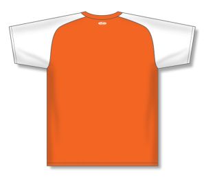 Athletic Knit A1375-238 Apparel Short Sleeve Shirt - Orange/White - Rear