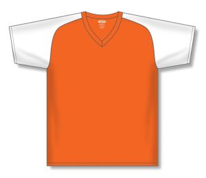 Athletic Knit A1375-238 Apparel Short Sleeve Shirt - Orange/White - Front