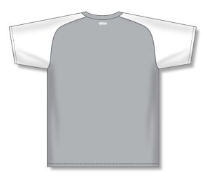 Athletic Knit A1375-245 Apparel Short Sleeve Shirt - Grey/White - Rear