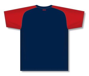 Athletic Knit A1375-285 Apparel Short Sleeve Shirt - Navy/Red - Rear