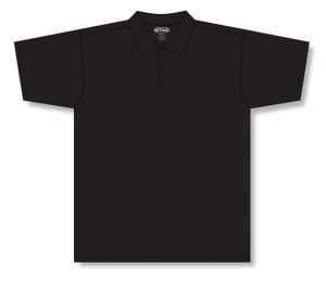 Athletic Knit A1810-001 Apparel Polo Shirt - Black - Front