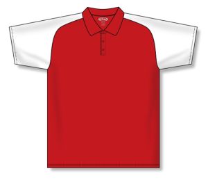 Athletic Knit A1815-208 Apparel Polo Shirt - Red/White - Front