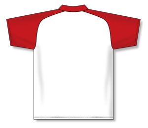 Athletic Knit A1815-209 Apparel Polo Shirt - White/Red - Rear