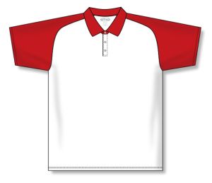 Athletic Knit A1815-209 Apparel Polo Shirt - White/Red - Front
