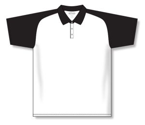 Athletic Knit A1815-222 Apparel Polo Shirt - White/Black - Front