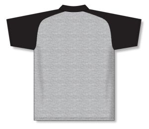 Athletic Knit A1815-920 Apparel Polo Shirt - Heather Grey/Black - Rear