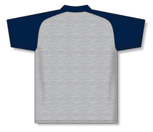 Athletic Knit A1815-921 Apparel Polo Shirt - Heather Grey/Navy - Rear