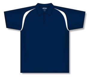 Athletic Knit A1820-216 Apparel Polo Shirt - Navy/White - Front