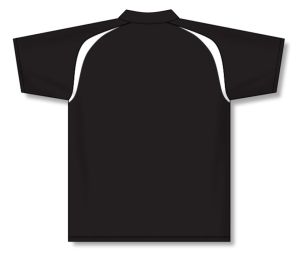 Athletic Knit A1820-221 Apparel Polo Shirt - Black/White - Rear