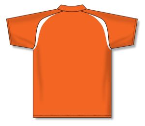 Athletic Knit A1820-238 Apparel Polo Shirt - Orange/White - Rear
