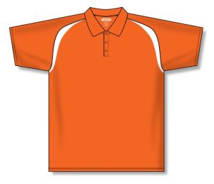 Athletic Knit A1820-238 Apparel Polo Shirt - Orange/White - Front