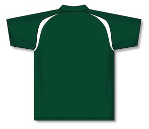 Athletic Knit A1820-260 Apparel Polo Shirt - Dark Green/White - Rear