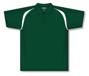 Athletic Knit A1820-260 Apparel Polo Shirt - Dark Green/White - Front