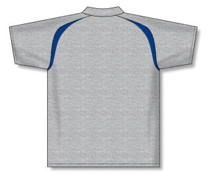 Athletic Knit A1820-922 Apparel Polo Shirt - Heather Grey/Royal - Rear