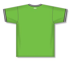 Athletic Knit BA1333-107 Pullover Baseball Jersey - Lime Green/Black/White - Rear