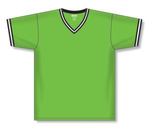Athletic Knit BA1333-107 Pullover Baseball Jersey - Lime Green/Black/White - Front