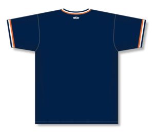 Athletic Knit BA1333-465 Pullover Baseball Jersey - Navy/Orange/White - Rear