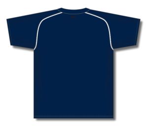Athletic Knit BA1344-216 Two Button Baseball Jersey - Navy/White - Rear