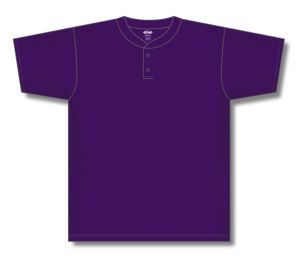 Athletic Knit BA1347-010 Two Button Baseball Jersey - Purple - Front
