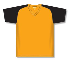 Athletic Knit BA1375-213 Pullover Baseball Jersey - Gold/Black - Front