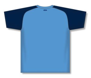 Athletic Knit BA1375-232 Pullover Baseball Jersey - Sky/Navy - Rear