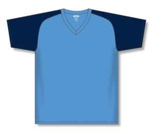 Athletic Knit BA1375-232 Pullover Baseball Jersey - Sky/Navy - Front