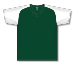 Athletic Knit BA1375-260 Pullover Baseball Jersey - Dark Green/White - Front