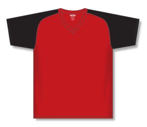 Athletic Knit BA1375-264 Pullover Baseball Jersey - Red/Black - Front