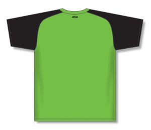 Athletic Knit BA1375-269 Pullover Baseball Jersey - Lime Green/Black - Rear