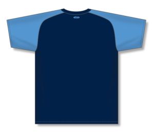Athletic Knit BA1375-287 Pullover Baseball Jersey - Navy/Sky - Rear