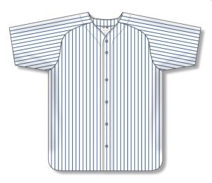 Athletic Knit BA524-207 Full Button Baseball Jersey - White/Royal - Front