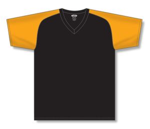 Athletic Knit S1375-212 Soccer Jersey - Black/Gold - Front