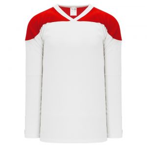 H6100 League Hockey Jersey - White/Red - Front