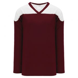 H6100 League Hockey Jersey - Maroon/White - Front