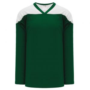 H6100 League Hockey Jersey - Dark Green/White - Front