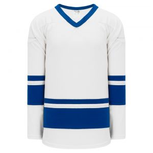 H6400 League Hockey Jersey - White/Royal - Front