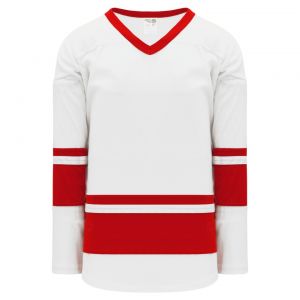 H6400 League Hockey Jersey - White/Red - Front
