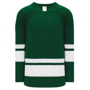 H6400 League Hockey Jersey - Dark Green/White - Front