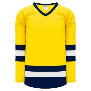 H6500 League Hockey Jersey - Maize/White/Navy - Front