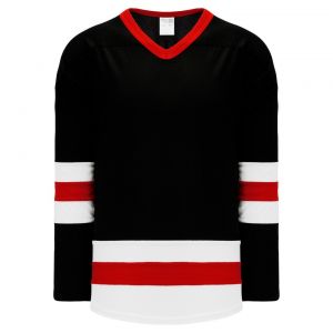 H6500 League Hockey Jersey - Black/Red/White - Front